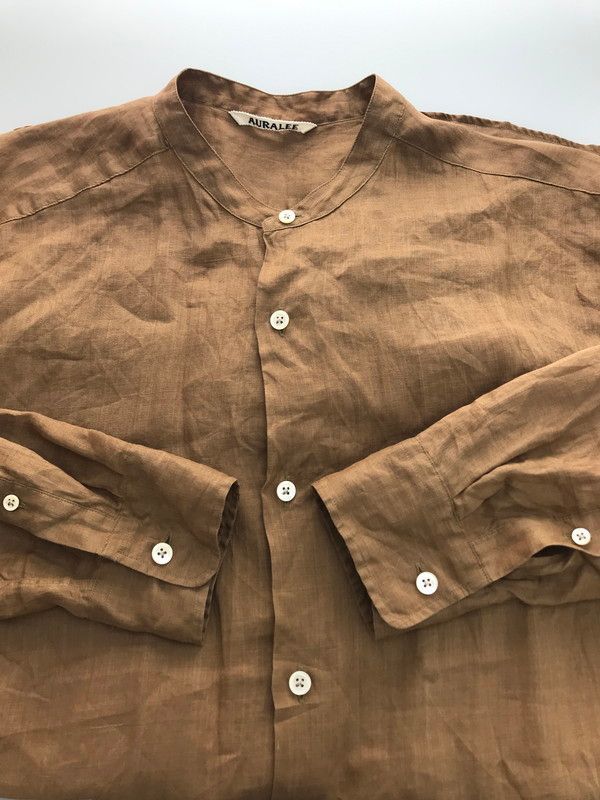 美used AURALEE オーラリー HIGH COUNT RAMIE BAND COLLAR SHIRTS リネンシャツ size 4 美used AURALEE オーラリー HIGH COUNT RAMIE BAND COLLAR SHIRTS