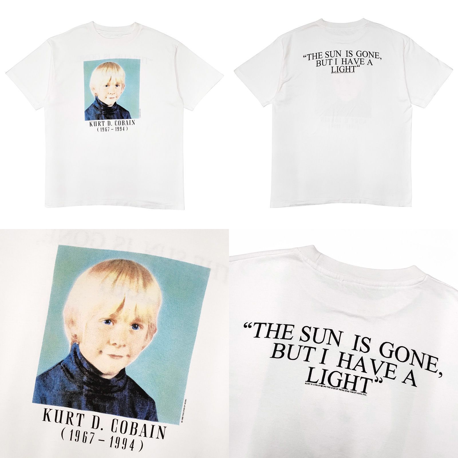 送込　Kurt Cobain　メッセージ　カートコバーン　半袖Tシャツ 白　Mサイズ