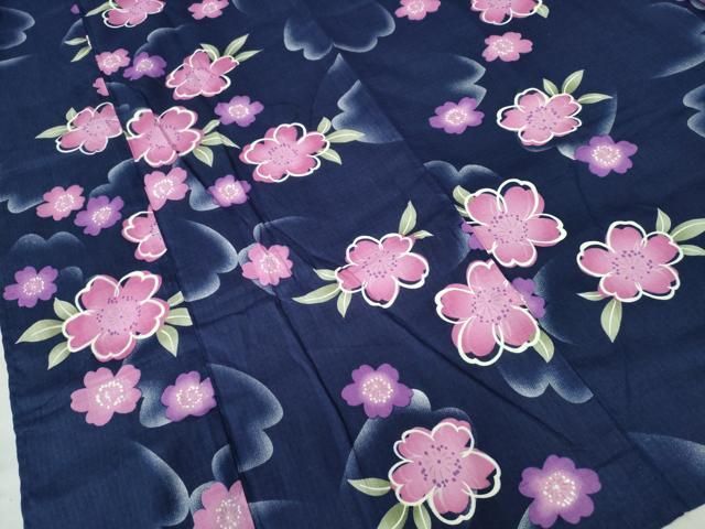 平和屋着物∴夏物 浴衣 綿紅梅 舞桜 綿 逸品 CAAW0818ng - メルカリ 