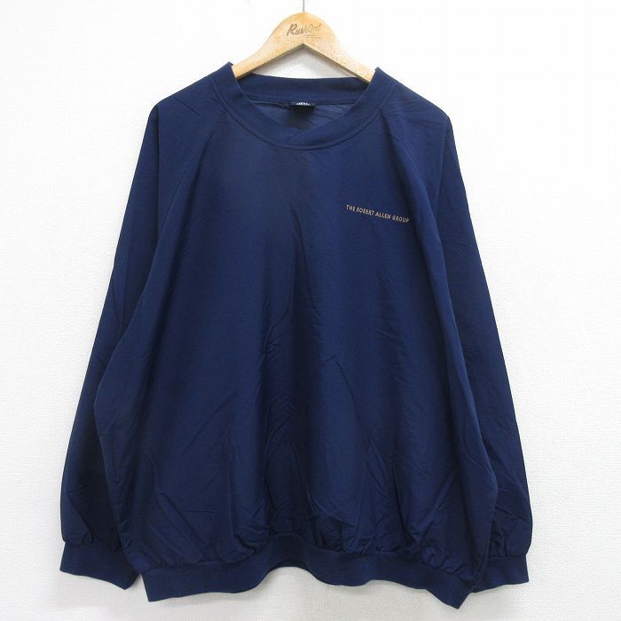 XL/古着 ランズエンド 長袖 ナイロン ジャケット メンズ 00s ロバートアレン 大きいサイズ ラグラン Vネック 紺 ネイビー 24sep07 中古 ア