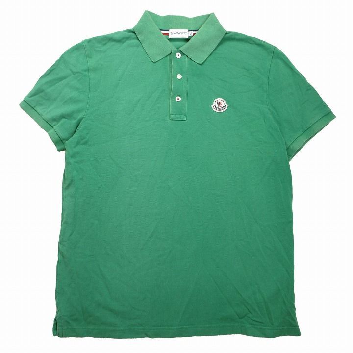 モンクレール ポロシャツ ワンポイントワッペン 半袖 緑 グリーン ...