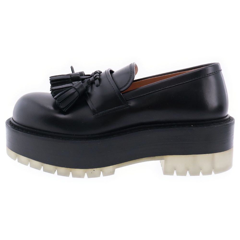 BOTTEGA VENETA (ボッテガヴェネタ) LEATHER TASSEL LOAFERS レザー タッセル プラットフォーム ローファー ブラック 632511-VBS30-1000
