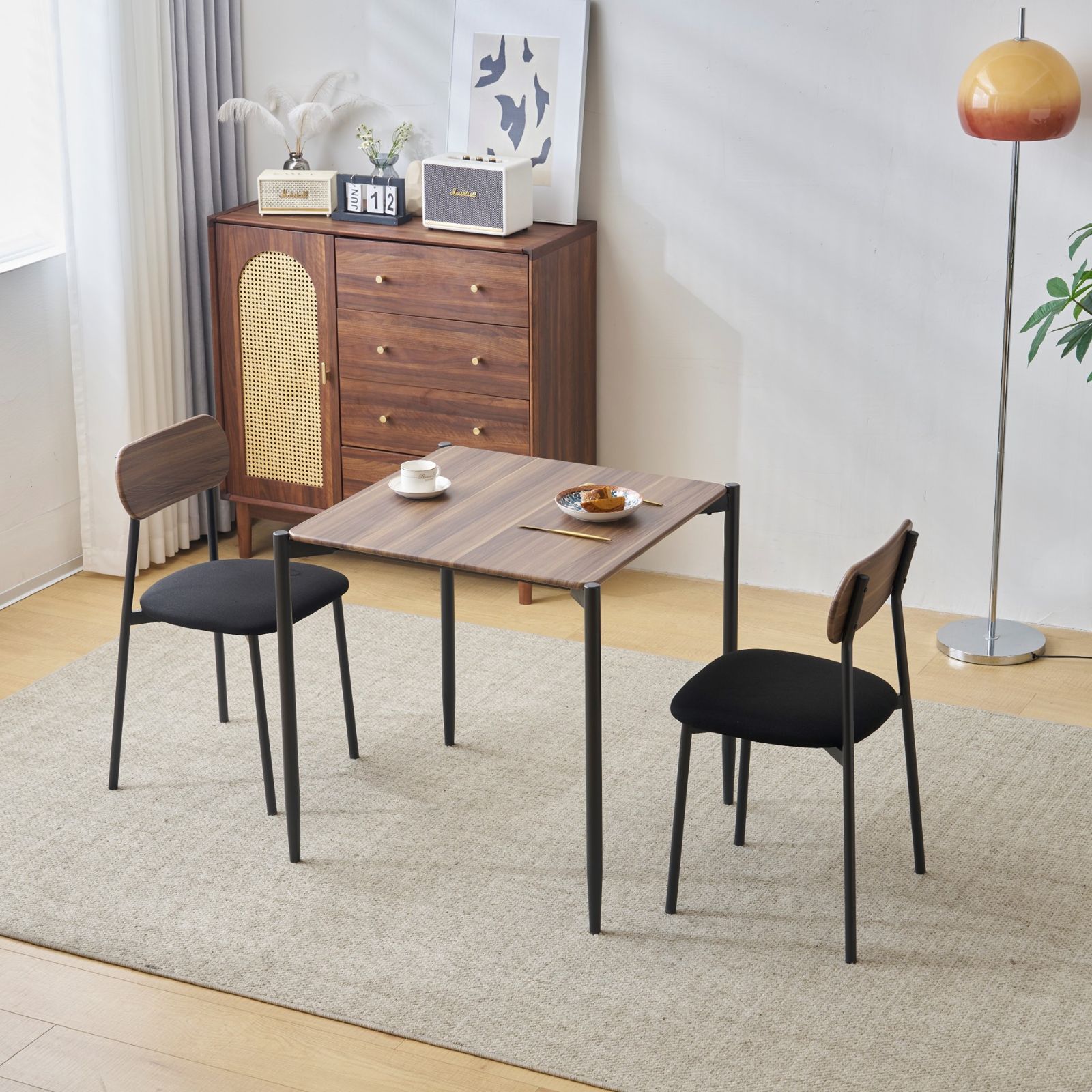 感謝セール！２人用ダイニングテーブルセット（チェア付き）BROWN・ブラウン 夏休み大セール！夏新登場2人用ダイニングテーブルチェア付き