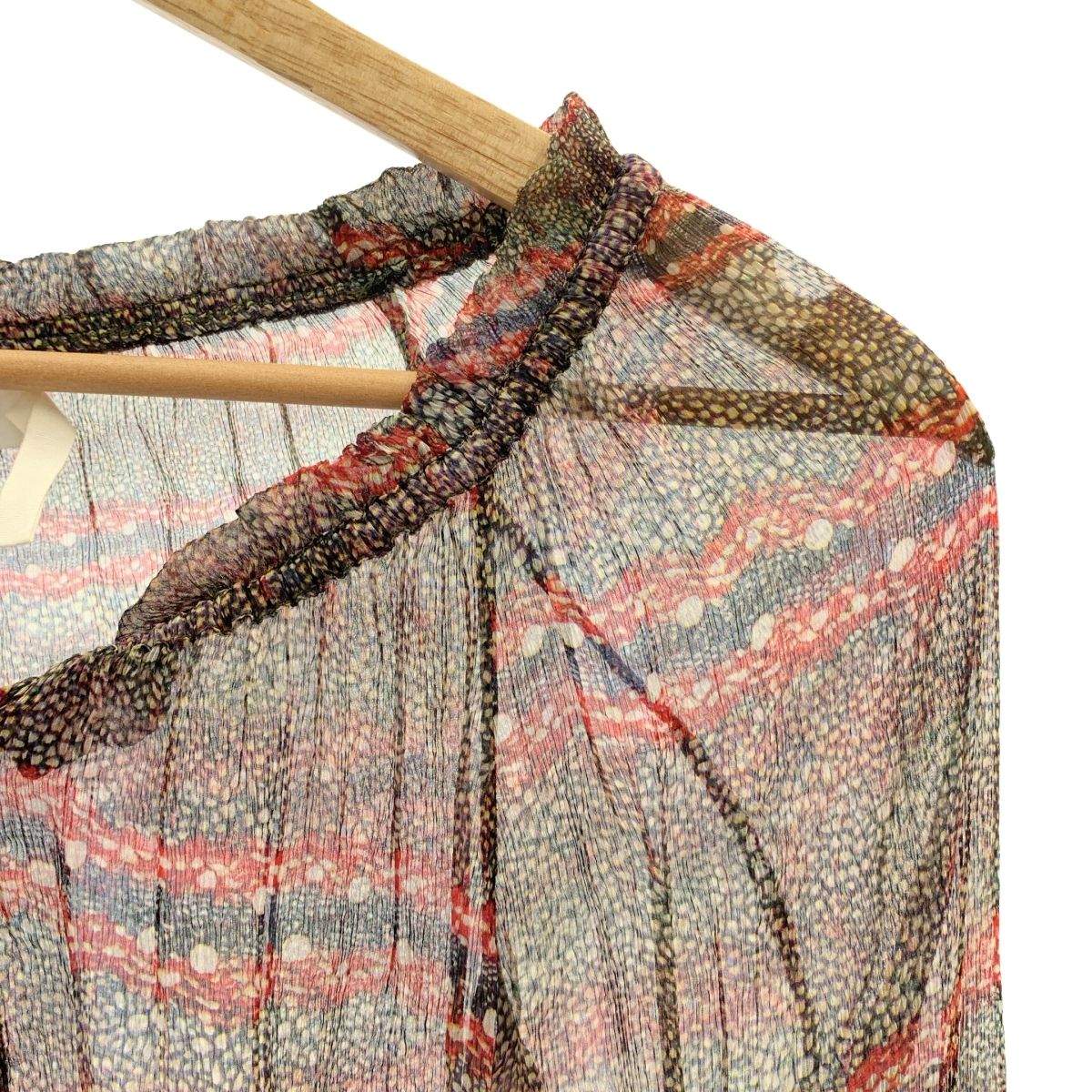 ISABEL MARANT ETOILE / イザベルマランエトワール | シルク 総柄 ヘンリーネック プルオーバーブラウス | 38 | マルチカラー | レディース ISABEL MARANT ETOILE / イザベルマランエトワール | シルク 総柄