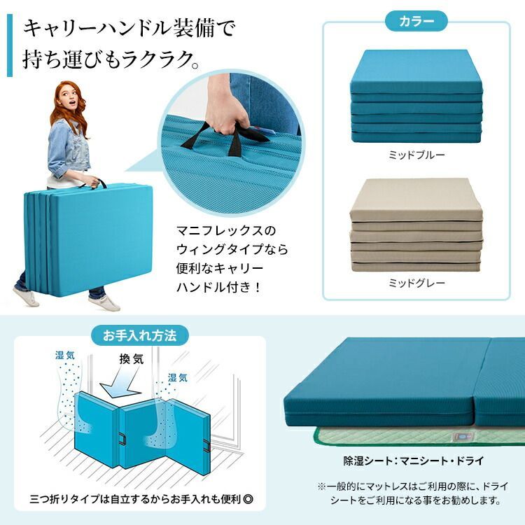 マニフレックス メッシュウィング シングル ブルー 【正規店/10