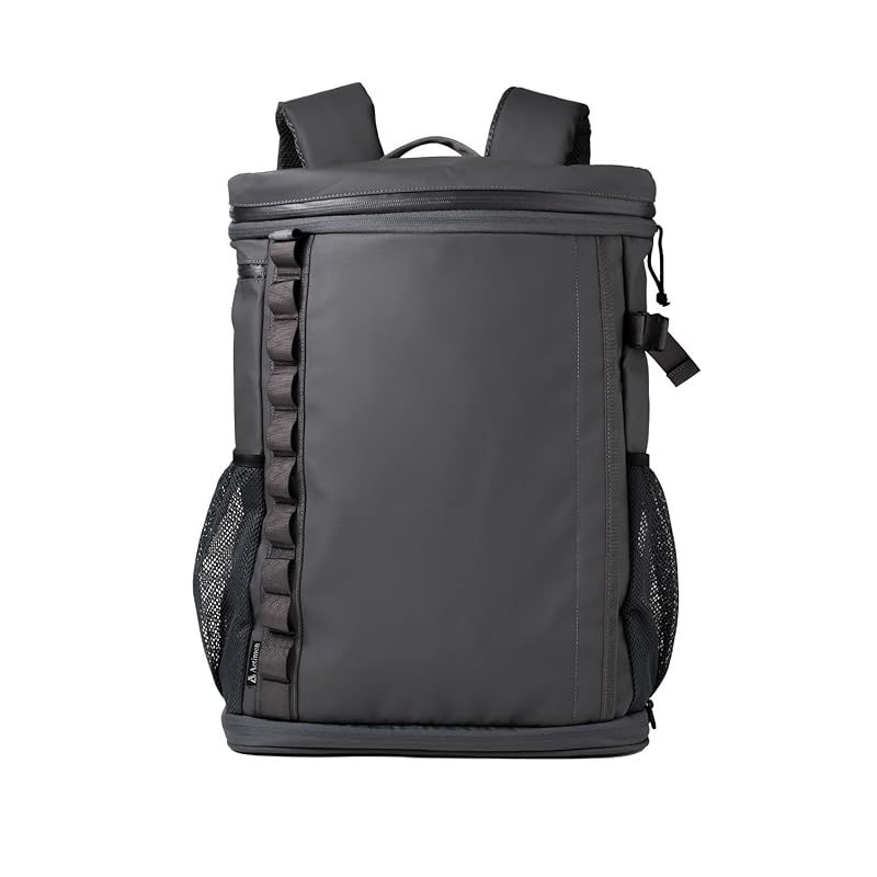 アクティメン リュック 大容量 リュックメンズ スクエア 防水 バックパック リュックサック ビジネスリュック 26L 40L 上下拡張 防災 通勤 通学 チャコールグレー