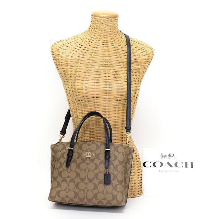 コーチ COACH モリー トート 25 PVC | レザー C4250 トートバッグ 2WAYバッグ 肩掛け ハンドバッグ ミニトート 手提げかばん レディース カーキ ベージュ | ブラック mbm28003