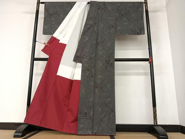 平和屋着物○本場大島紬 7マルキ 霞文 正絹 逸品 未使用 AAAW4146np