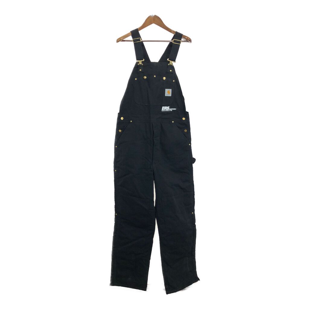 Carhartt usa製 90s ダブルニー ダックオーバーオール 黒　34 90s USA製 carharttカーハート ダック地 ダブルニー
