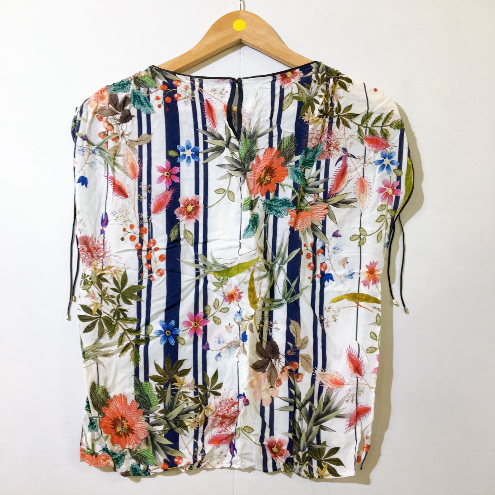美品】ANAYI アナイ ノースリーブ ブラウス 白 花柄 ボタニカル 