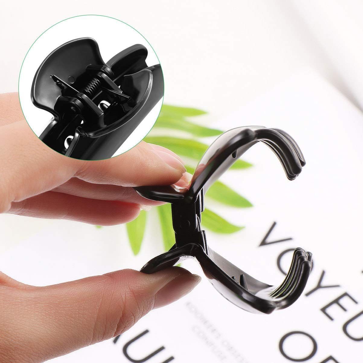 バレッタ クリップ べっ甲 髪留め ヘア 黒 シンプル ヘアクリップ 大きめ セット ブラック バンスクリップ Frcolor