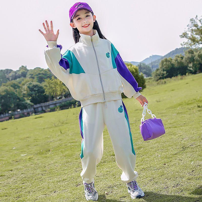 子供服 女の子 ジャージ 上下セット 2点セット シンプル 運動着 体育 ガールズ おしゃれ キッズ スウェット 長袖 スポーツウェア キッズ ト