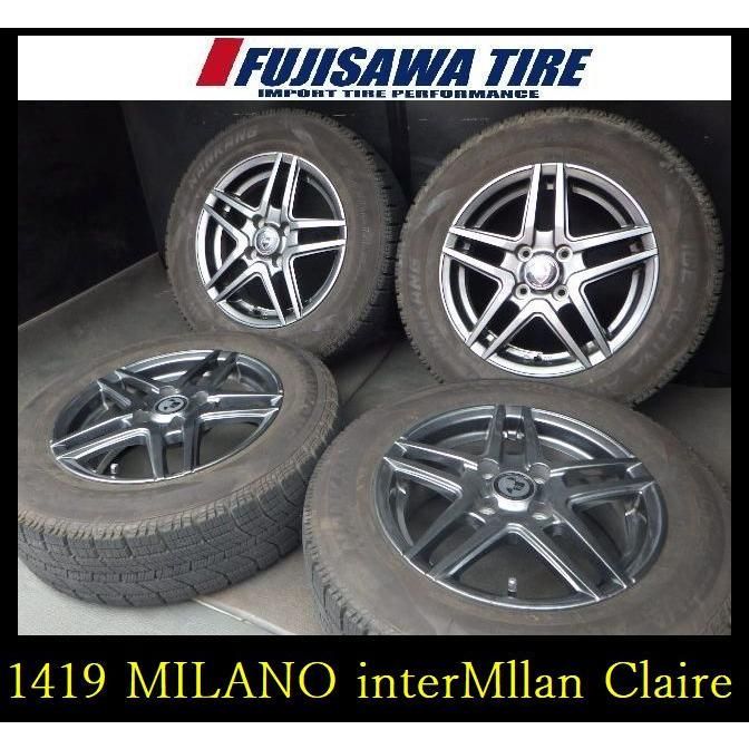 ホ冬【1419】MILANO interMllan Claire14x5.5J 4穴 PCD100 +382022年製 NANKANG 175/70R144本