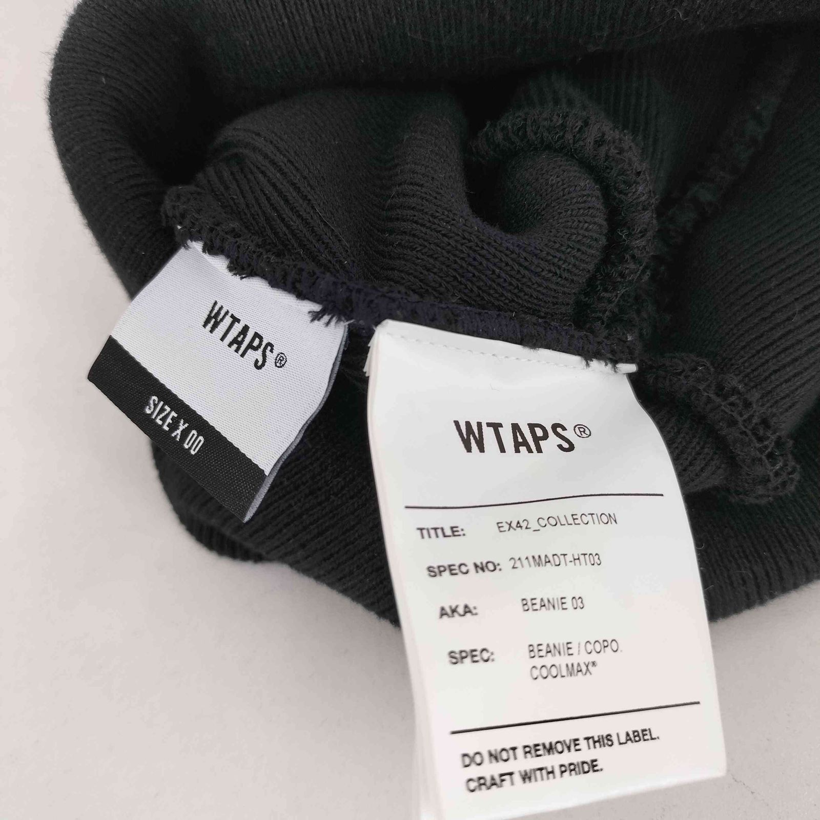 WTAPS ブラックニット帽 X00 WTAPS ブラックニット帽 X00