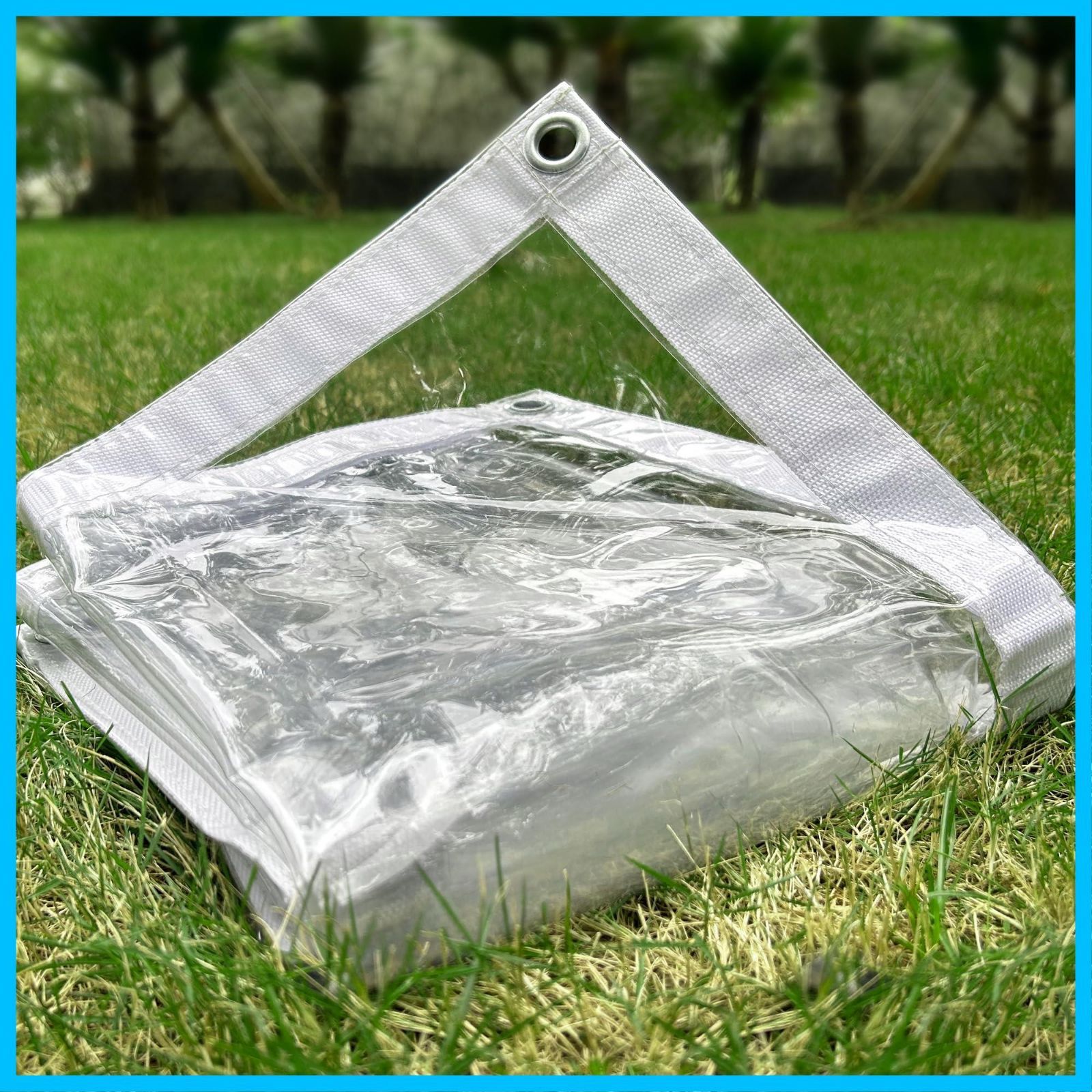 人気商品 クリアタープ LTCANOPY 2.5m x 2.5m 500g|㎡のビニール防水クリアシート グロメット付きプラスチックシートエッジ二重縫い目補強 耐久性の高いタープ防水 リップストップ