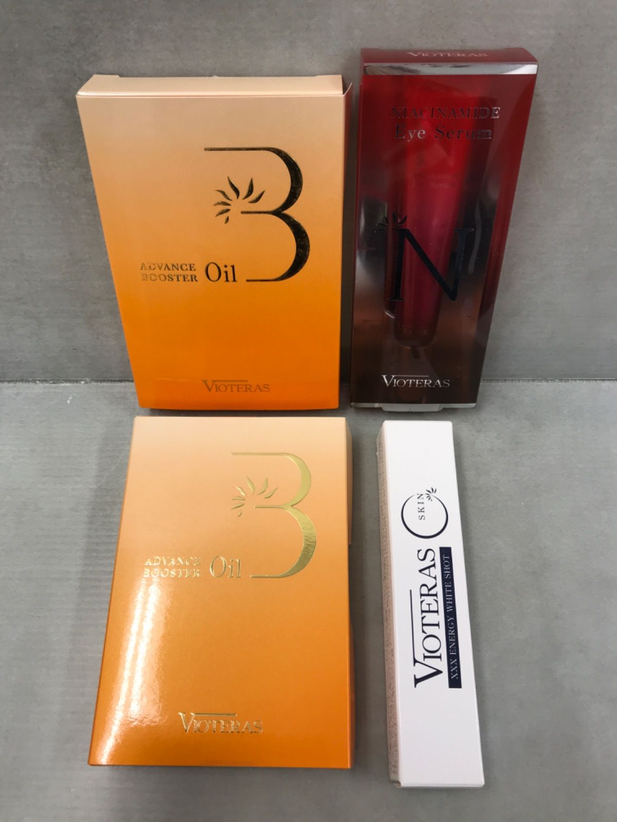 D451 K VIOTERAS ヴィオテラス ナイアシンアミド アイセラム 20g + XXX ENERGY WHITE SHOT 1.3g ×2本 + アドバンス ブースターオイル 15ml ×2個 4個セット