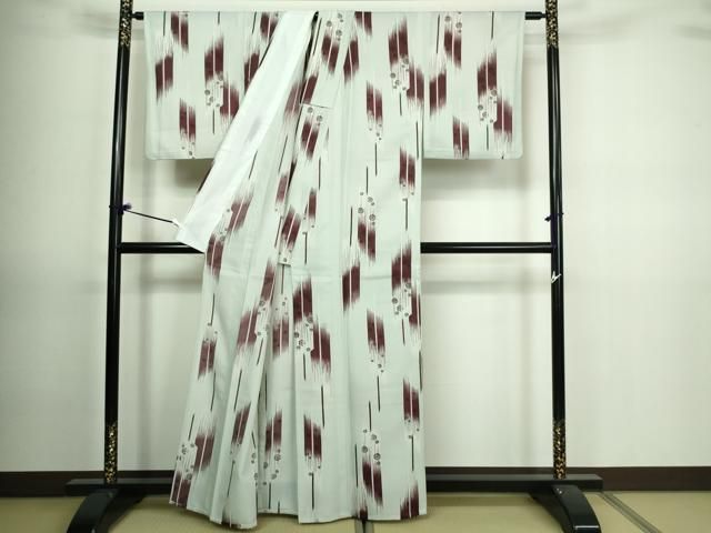 平和屋着物▽小紋 単衣 舞桜文 洗える着物 DAAV9761sf 平和屋着物