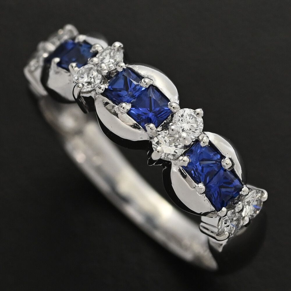 サファイア デザインリング 15号 Pt900