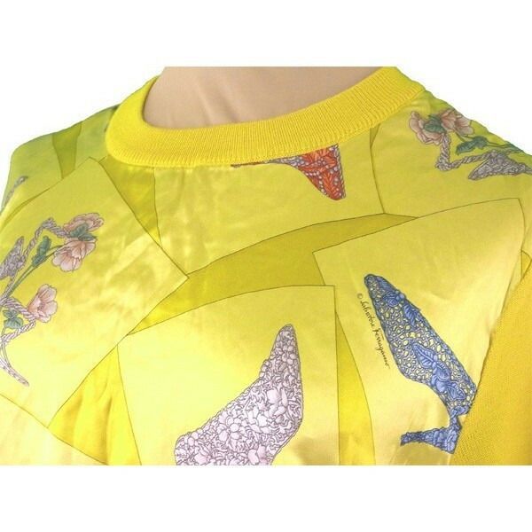 Salvatore Ferragamo 新タグ シルクフローラル異素材ニット Salvatore Ferragamo 新タグ シルクフローラル異素材ニット