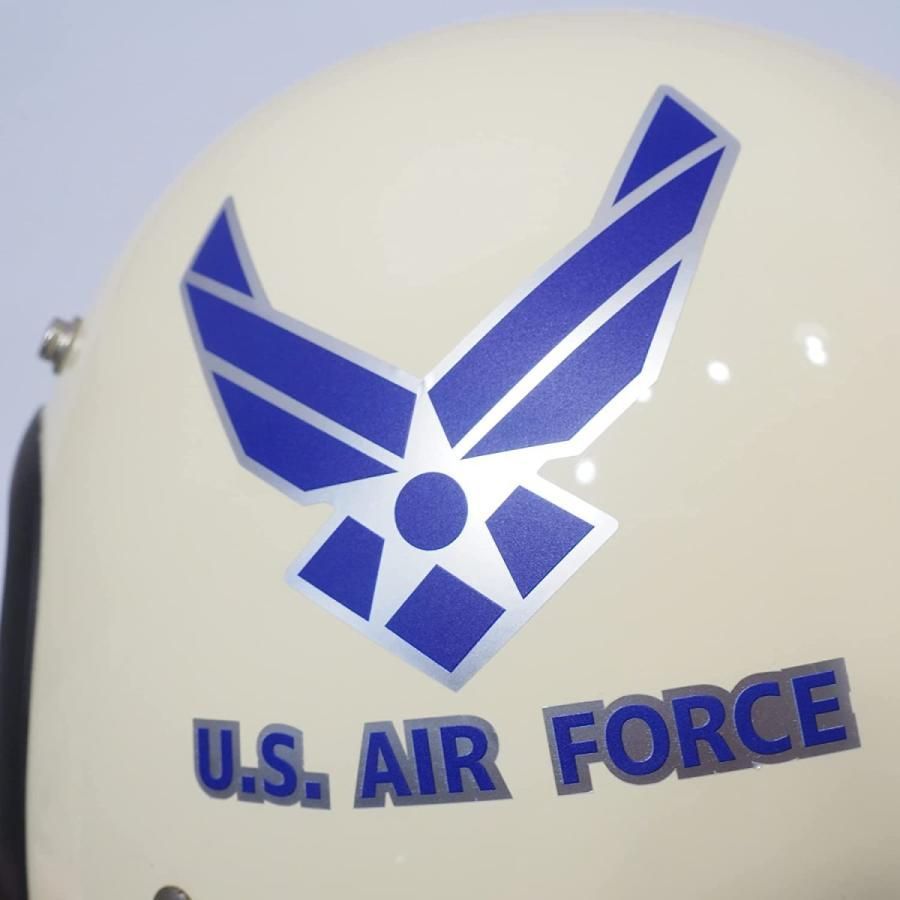アメリカ空軍 ステッカー 10cm U.S AIR FORCE アメリカン かっこいい アルミカラー 軍隊 空軍マーク (青)