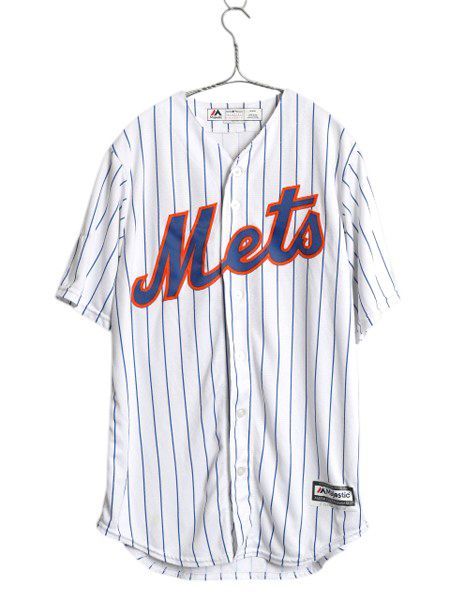 なクーポン配布中! メッツ ベースボール シャツ メンズ M MLB オフィシャル マジェスティック 大リーグ ユニフォーム ゲームシャツ ジャージ 半袖シャツ