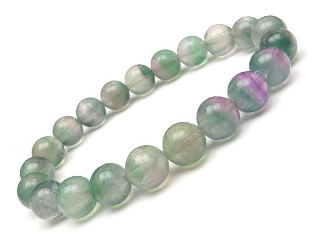【激安大特価，大得価】 バイカラーフローライト 丸玉ブレス 10mm No.3【1点もの】 / 60-32 FR-BS3 ブレスレット・バングル
