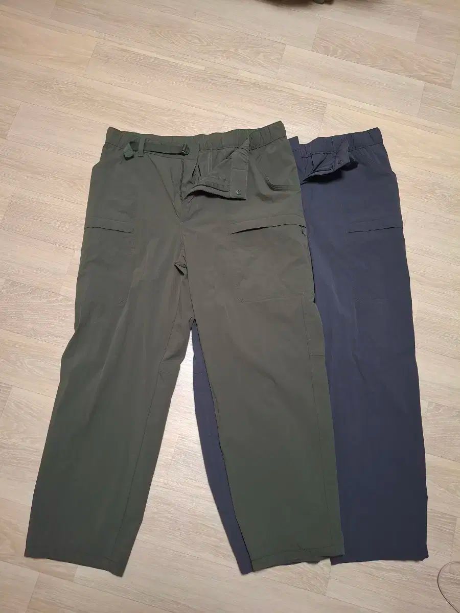 UNIQLO ユニクロ ギアパンツ ダーク グレー|カーキ オリーブ L 2 蜂