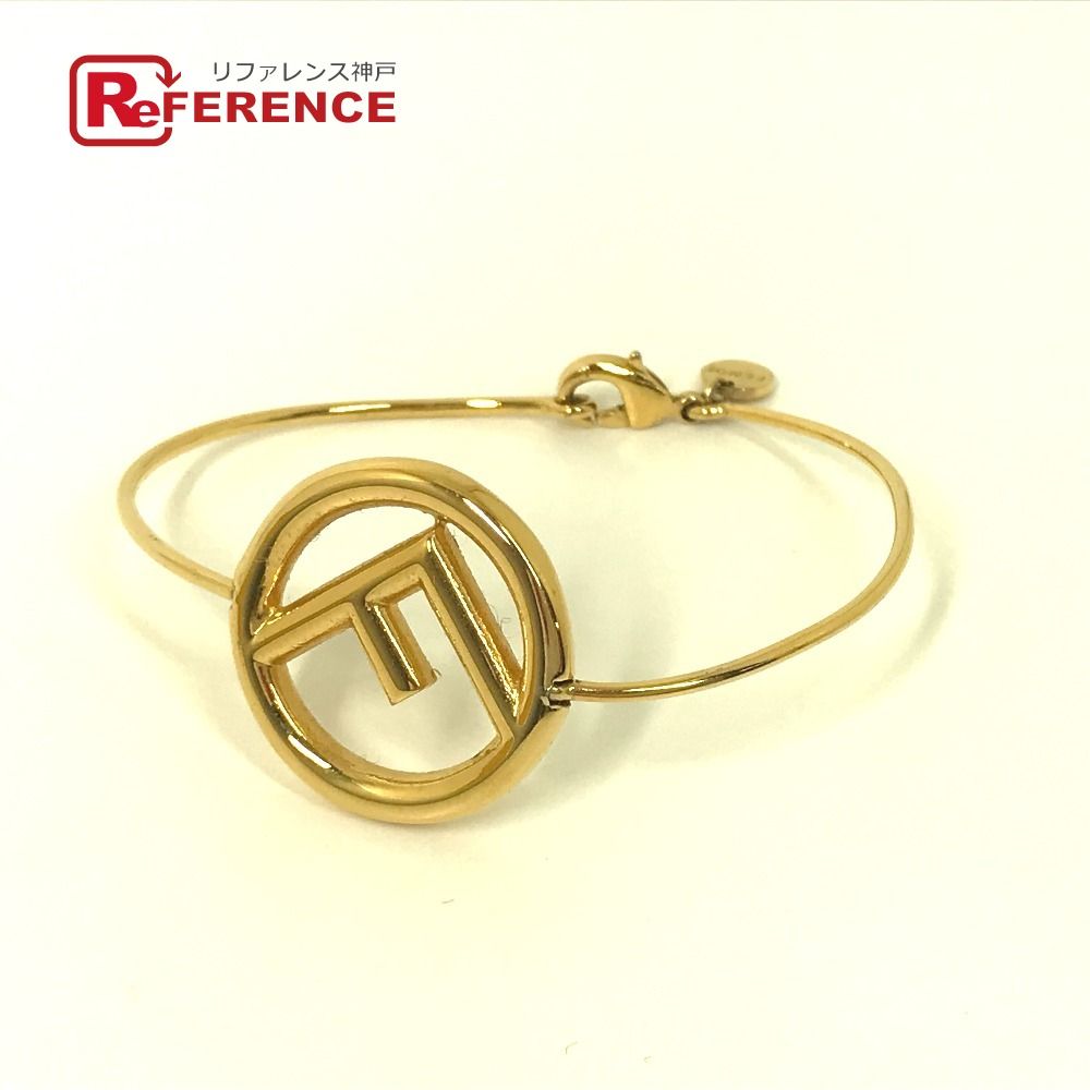 FENDI フェンディ エフイズ バングル ブレスレット ゴールド系 Mサイズ
