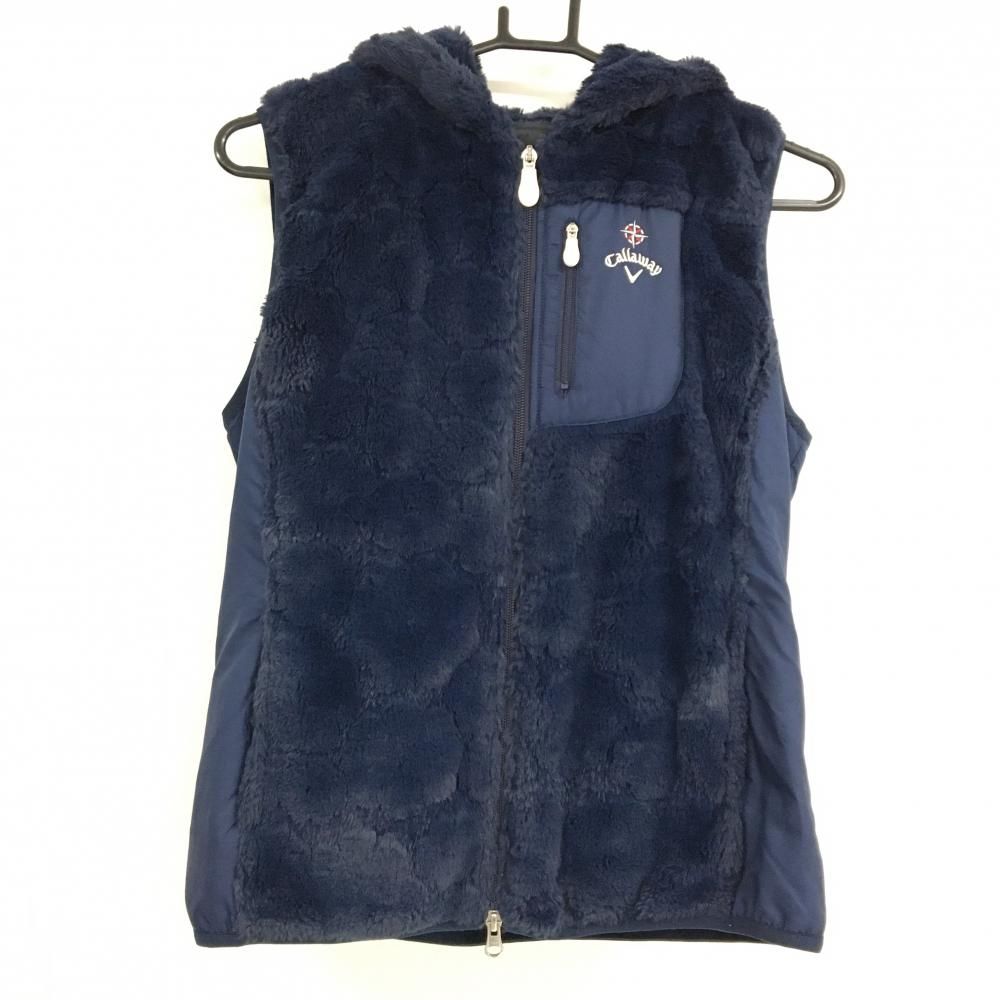 美品】Callaway ダウンベスト レディース ネイビー/ピンク S ダウン