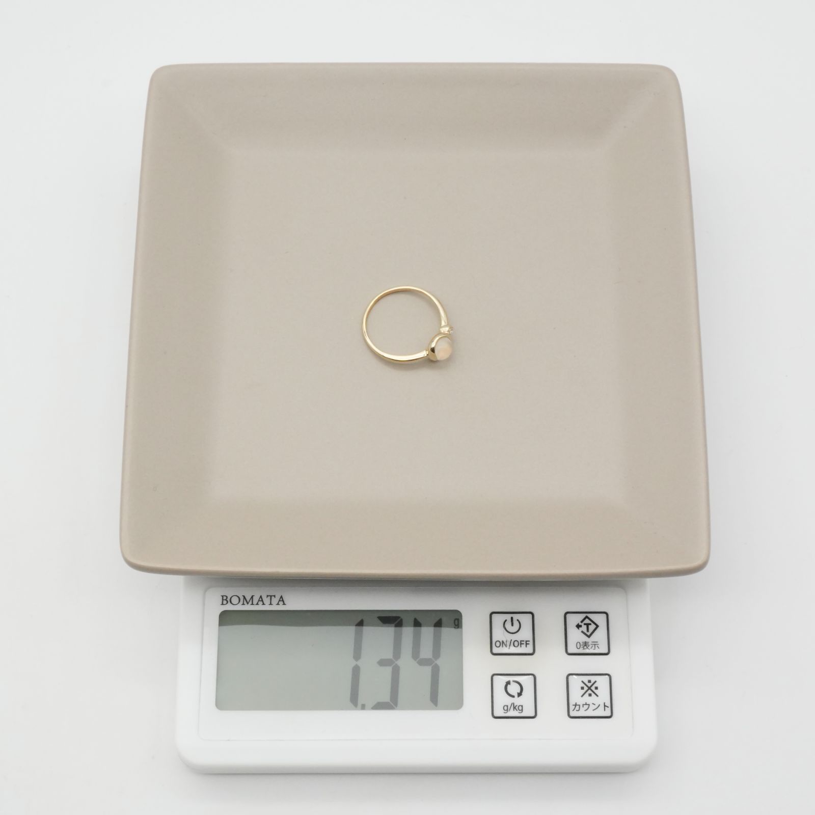 美品 スタージュエリー ムーンストーン K10 リング ダイヤ/24-4791S  