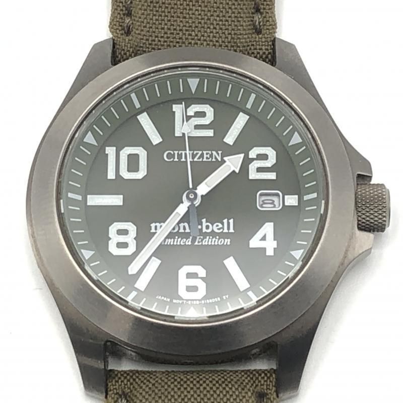 中古】CITIZEN × mont-bell E168-S113482 腕時計 カーキ