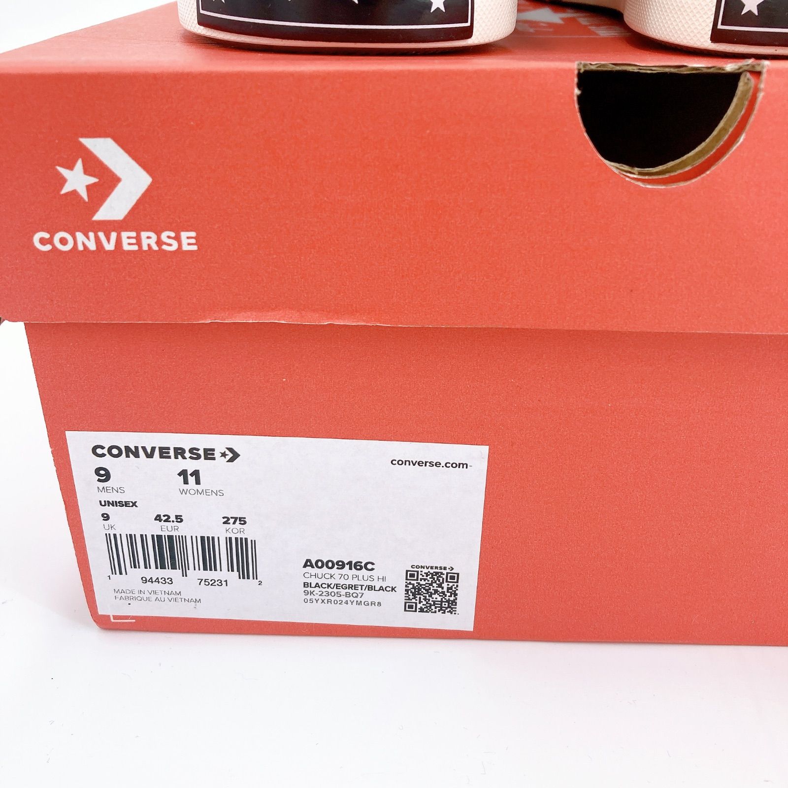 新品未使用 韓国 CONVERSE CHUCK PLUS 70 HI BLACK 27.5㎝ コンバース ...