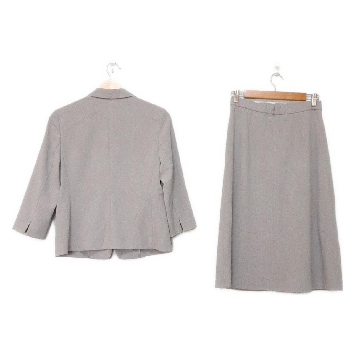 INDIVI インディビ スカートスーツ レディース - 黒×白 千鳥格子柄 ウエストゴム