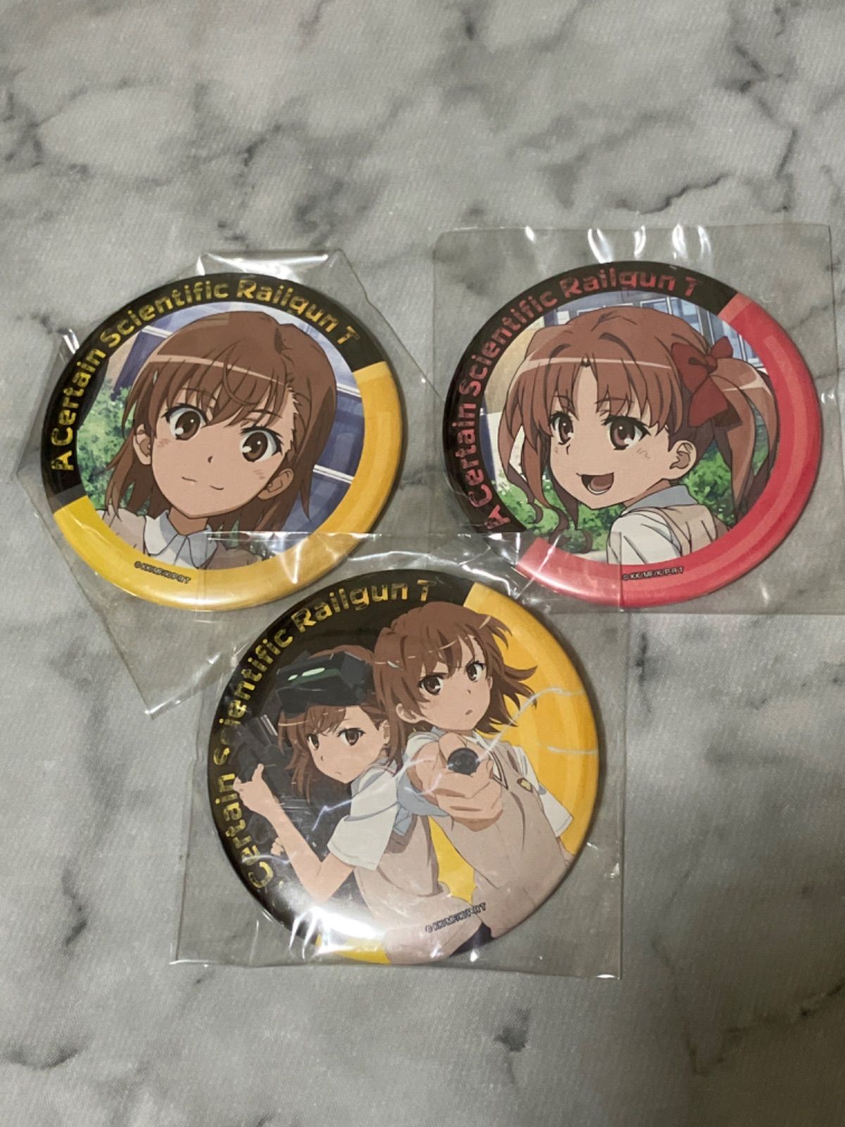 とある科学の超電磁 御坂美琴 白井黒子 御坂妹 当たり付 缶バッジ