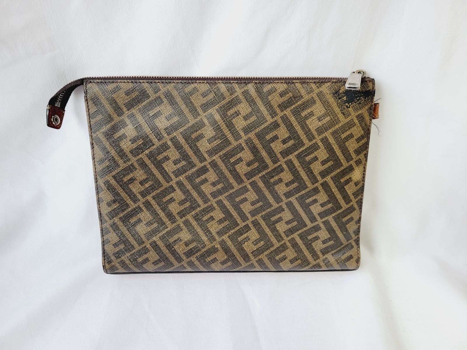 FENDI フェンディ FFズッカ PVC/レザー クラッチバッグ FENDI フェンディ ズッカ柄 クラッチバッグ セカンドバッグ