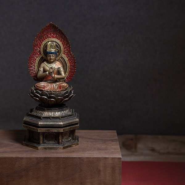 大日如来 未 申年の守護本尊 身丈2寸 古美彩色仕上げ 仏像