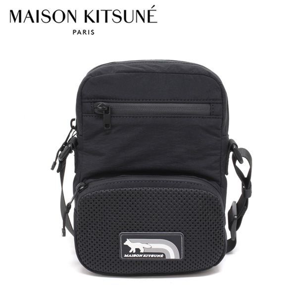25SSモデル メゾン キツネ MAISON KITSUNE レディース フラッシュフォックス クロスボディバッグ BLACK OM05174WQ4034 BLACK| 2025SS l-bag