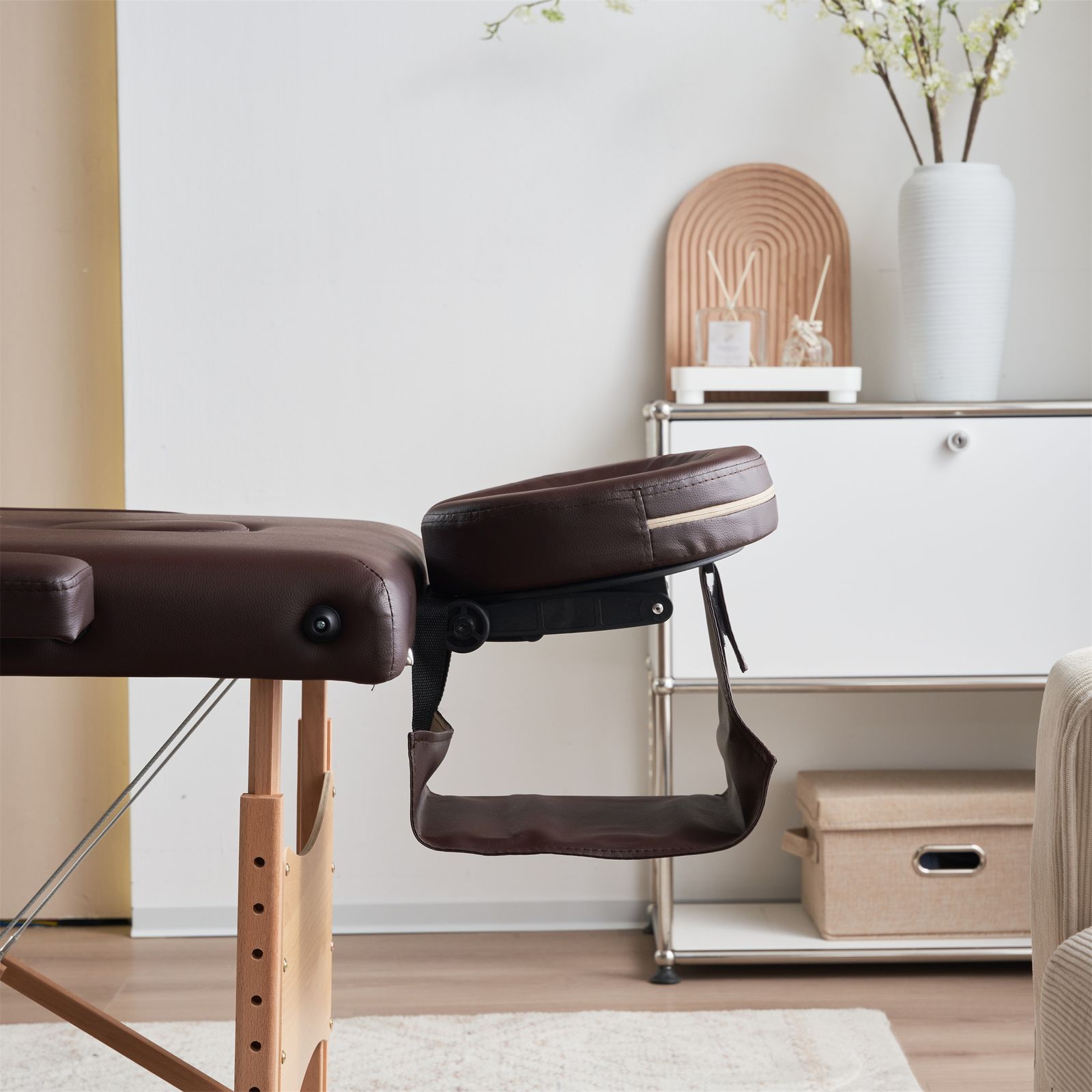 アイボリー】 マッサージベッド 折りたたみ コンパクト 超軽量 エステ