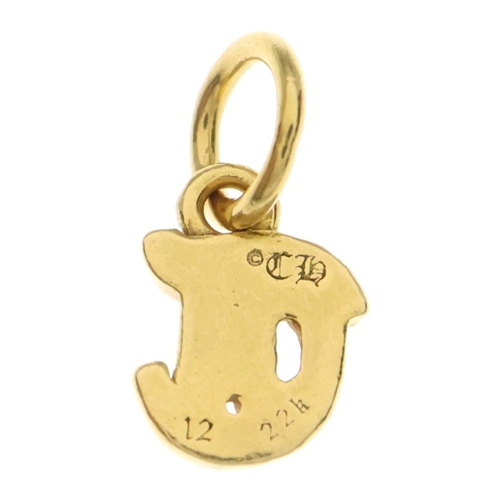CHROME HEARTS クロムハーツ 22K STACK ALPHABET アルファベットスタックチャーム Tイニシャルゴールドネックレストップ