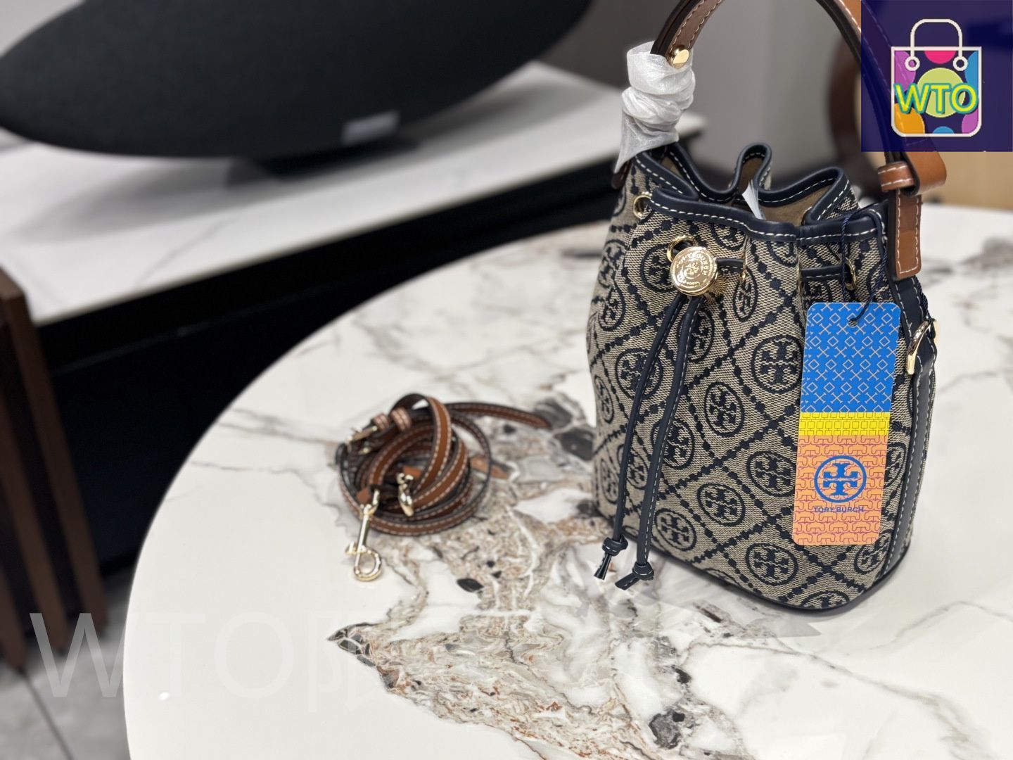 今日特価】Tory Burch トリーバーチ モノグラムバケットバッグ新