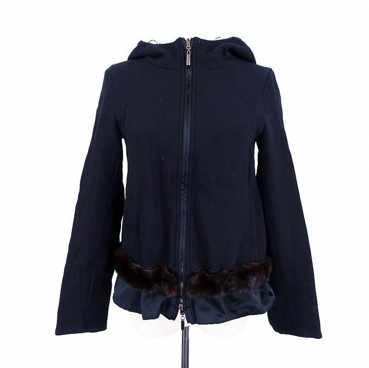 エスマックスマーラ S Max Mara ファー、フード付きリバーシブル