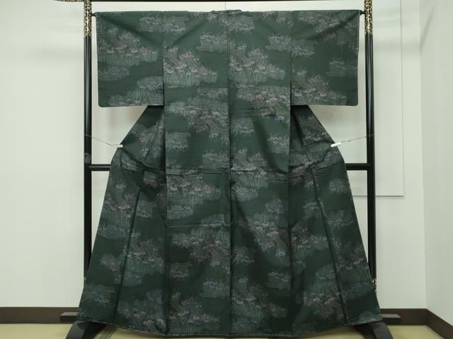 平和屋本店□極上 本場大島紬 9マルキ 杜若 逸品 未使用 CZAA2710s5