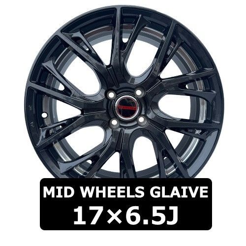 新品17インチ アルミホイール MID WHEELS GLAIVE 17×6.5J 45 100x4 DBK ﾀﾞｲﾔﾓﾝﾄﾞﾌﾞﾗｯｸ/ﾘﾑｴｯｼﾞu0026UCDC 4本 MHO-4-4
