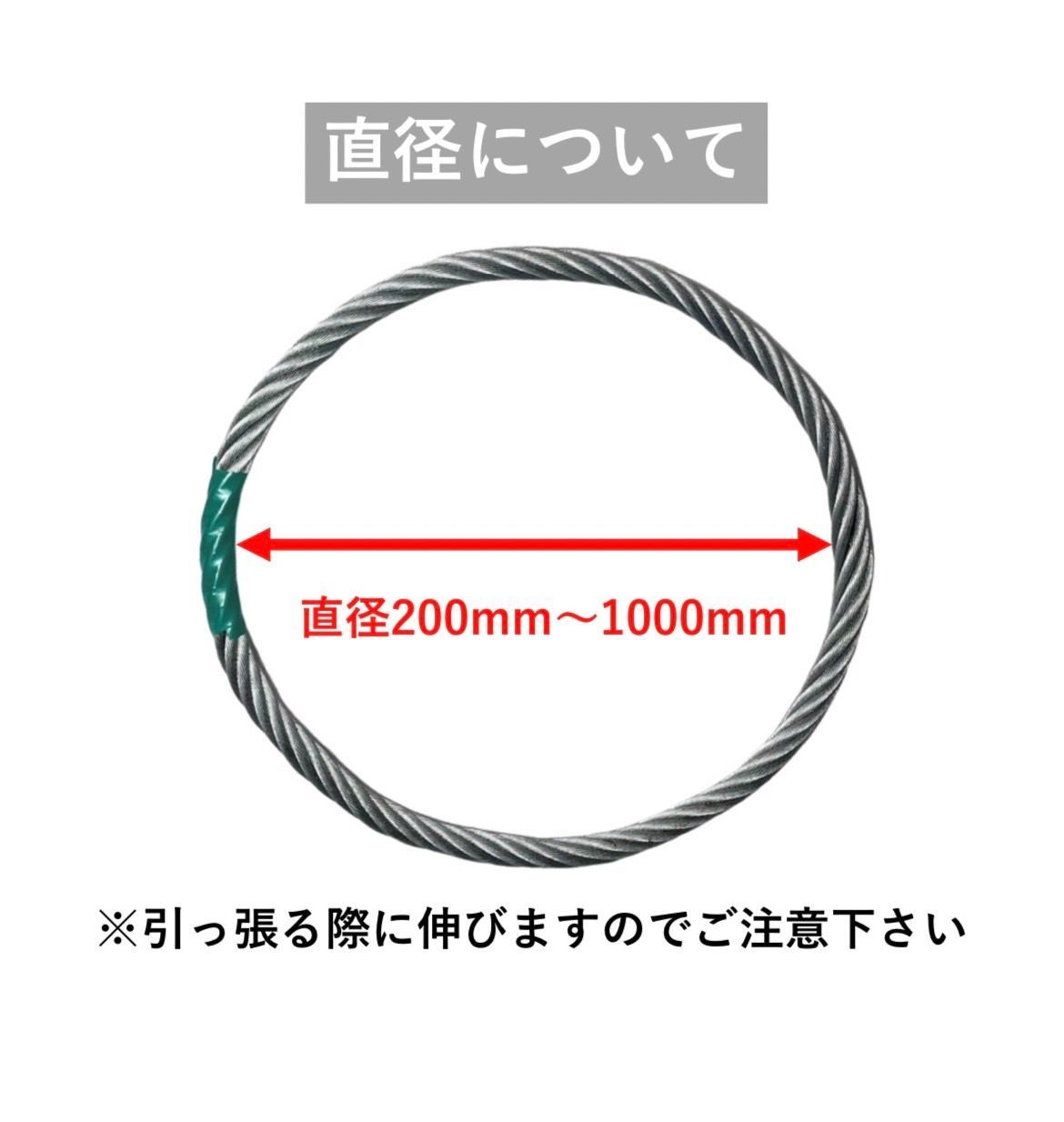 エンドレス 玉掛けワイヤ 台付けワイヤ　16mm 5部×直径500mm4本セット エンドレス 玉掛けワイヤ 台付けワイヤ 16mm5部×直径500mm 4本
