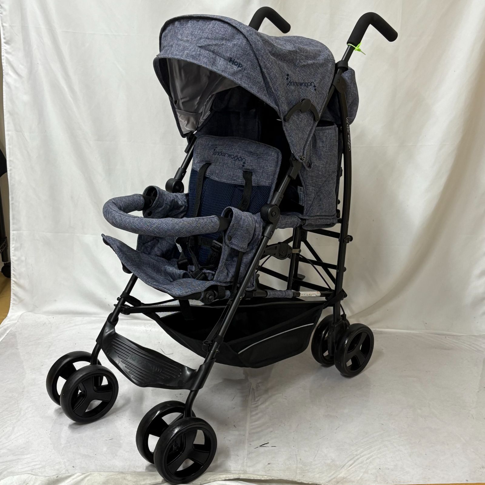 大人気 Kinder Wagon Duo シティ Hop 2人乗り ベビーカー デニム 双子