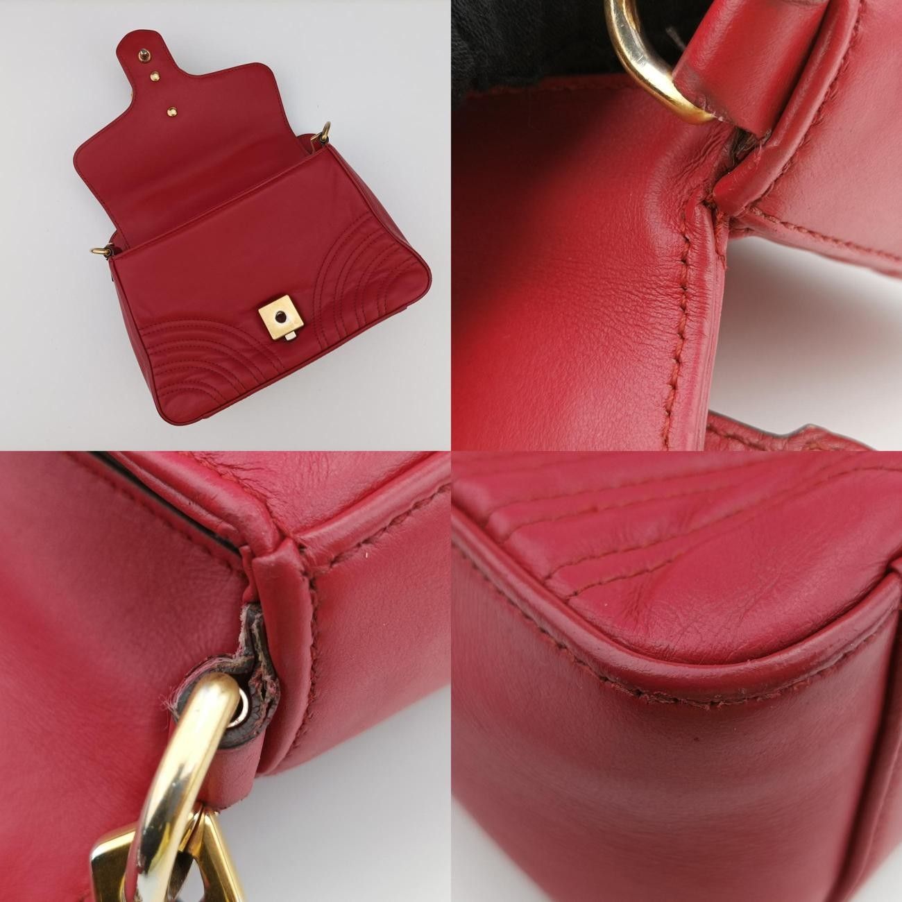 グッチGucciGGマーモントレッドレザー547260製番不明