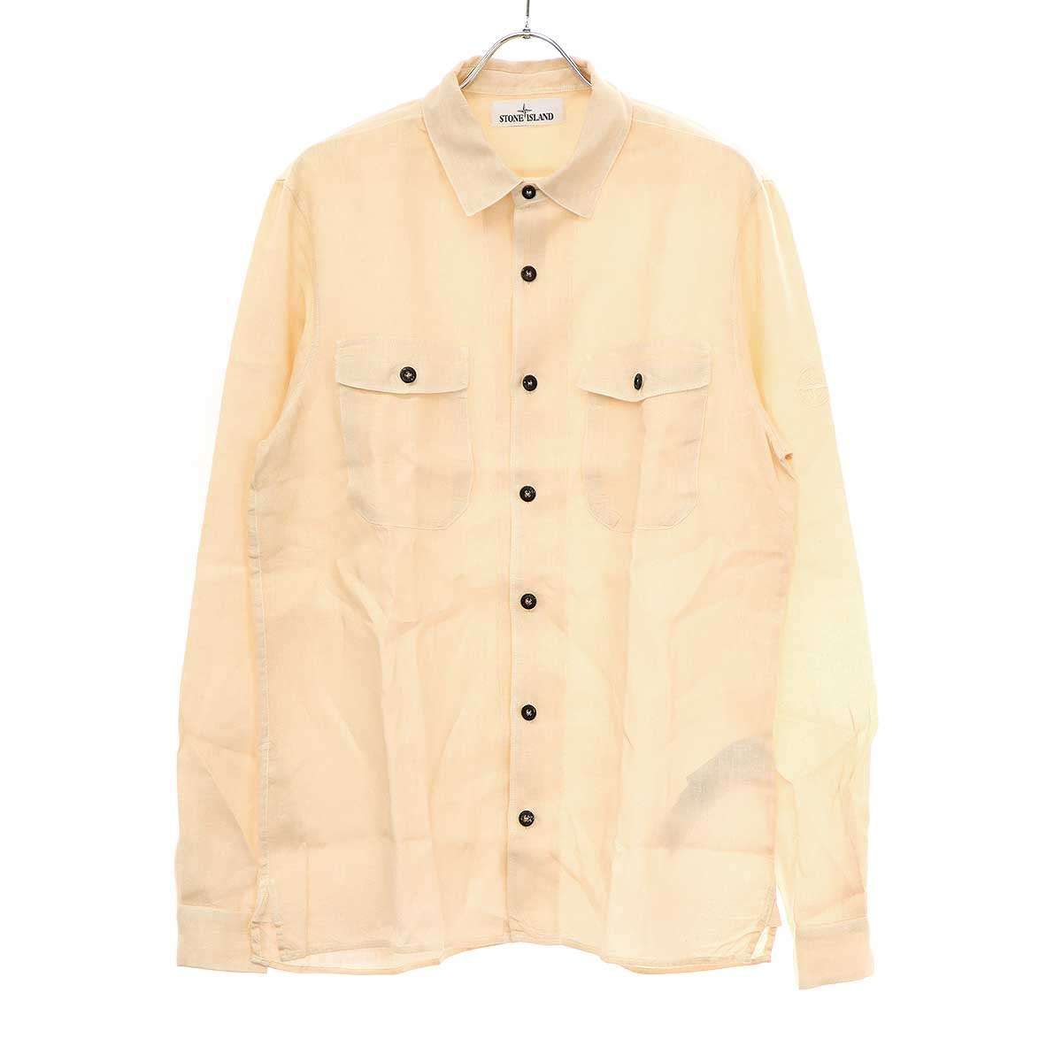STONE ISLAND ストーンアイランド 刺繍ロゴ リネン シャツ 【公式通販】 STONE ISLAND ストーンアイランド 刺繍ロゴ リネン シャツ 【公式通販】