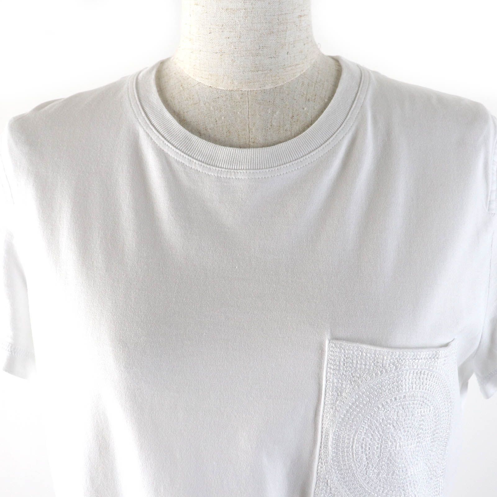 極美品△HERMES エルメス 23SS 3E4620DL コットン100％ H刺繍ポケット  