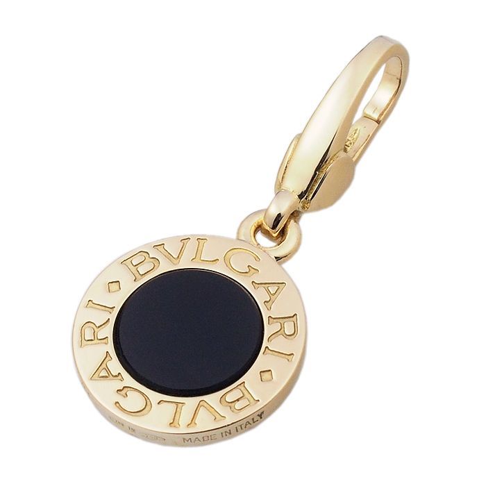 BVLGARI ブルガリブルガリ オニキス チャーム ペンダントトップ K18YG