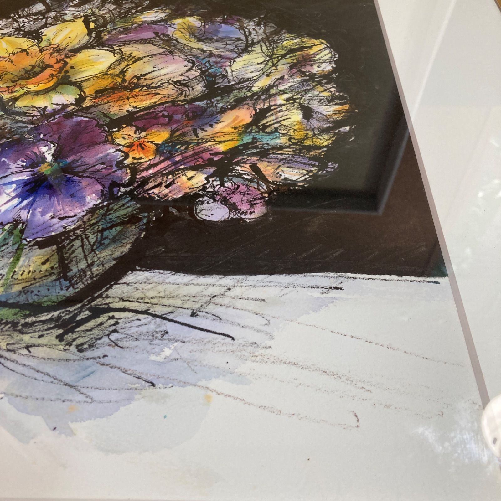 美品　近代美品　藤井洋子 絵画　花　水彩画　銘あり 美品 近代美品 藤井洋子 絵画 花 水彩画 銘ありの通販 by